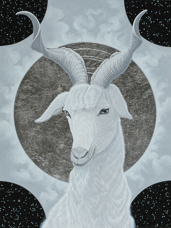 Icon with Goat, 12" x 9", Oil and Palladium on Panel, 2009